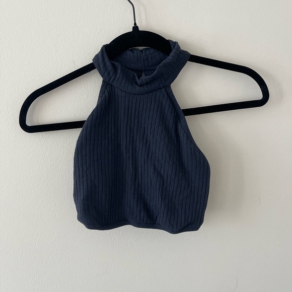 Free People Navy High Neck Workout tank - Picture 1 of 4